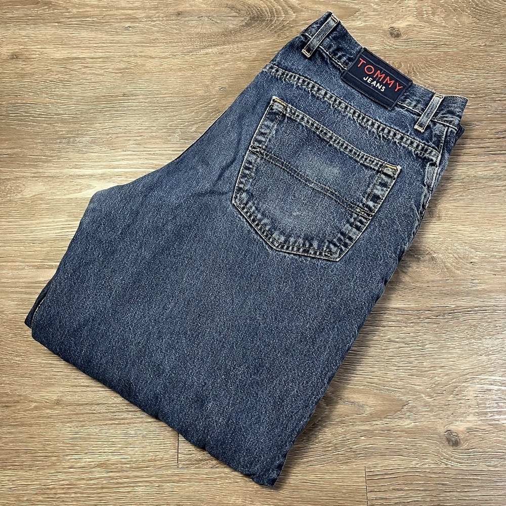 Vintage Tommy Hilfiger Jeans Skater Mens 38x30 Denim 90's Baggy Wide Leg VTG Y2K